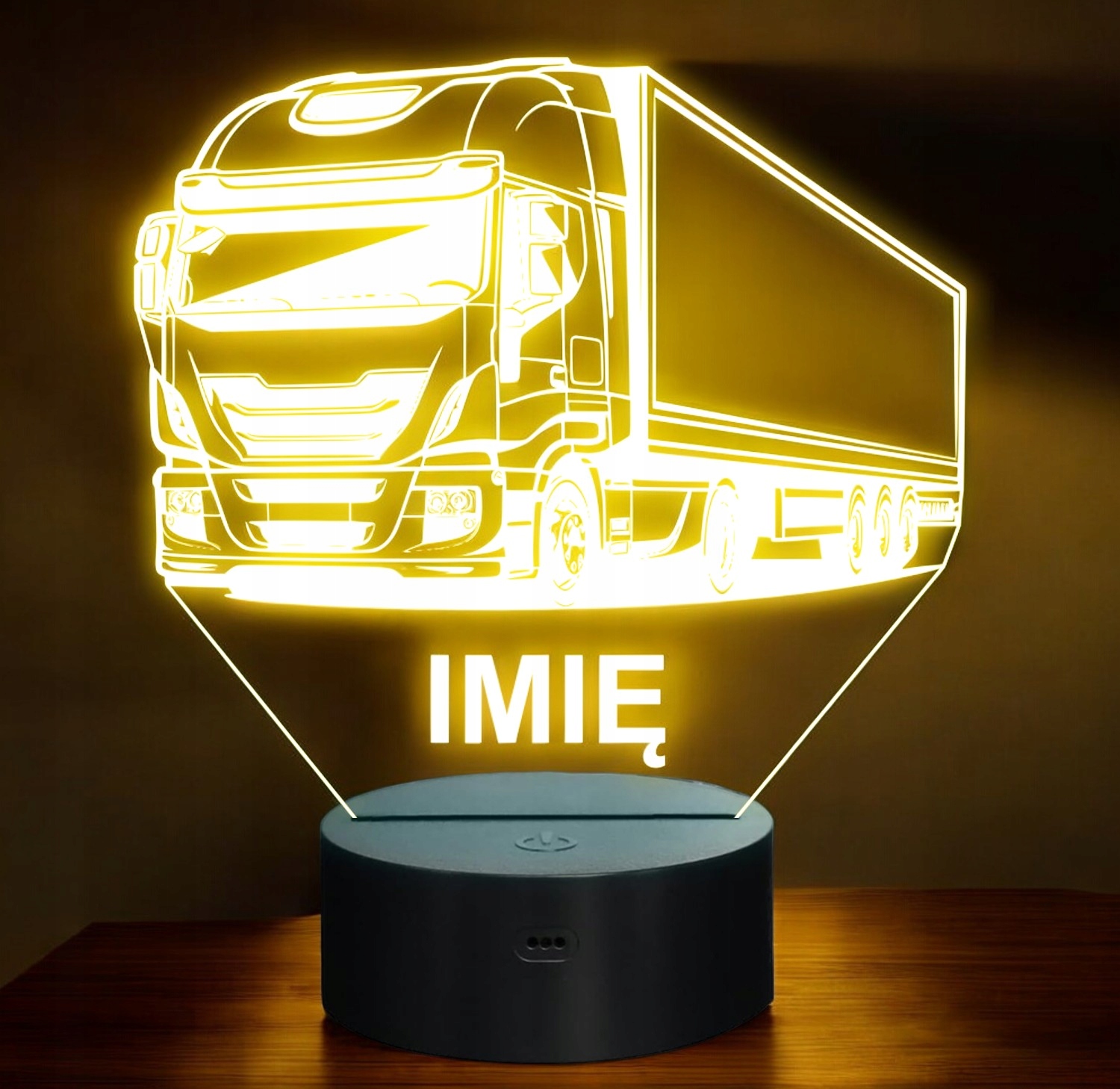 Lampka Nocna LED Imię Statuetka Ciężarówka Tir na Prezent Grawer v.1 Lampka Nocna LED Imię Statuetka Ciężarówka Tir na Prezent Grawer v.1