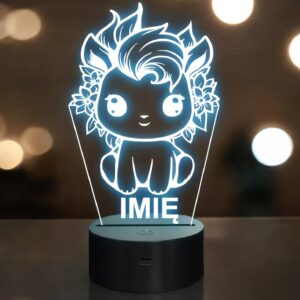 Lampka Nocna LED Z Imieniem Słodki Kucyk Konik dla Dzieci na Prezent v.1