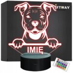 Lampka Nocna LED Pitbull Rasa Psa z Imieniem na Prezent v.1