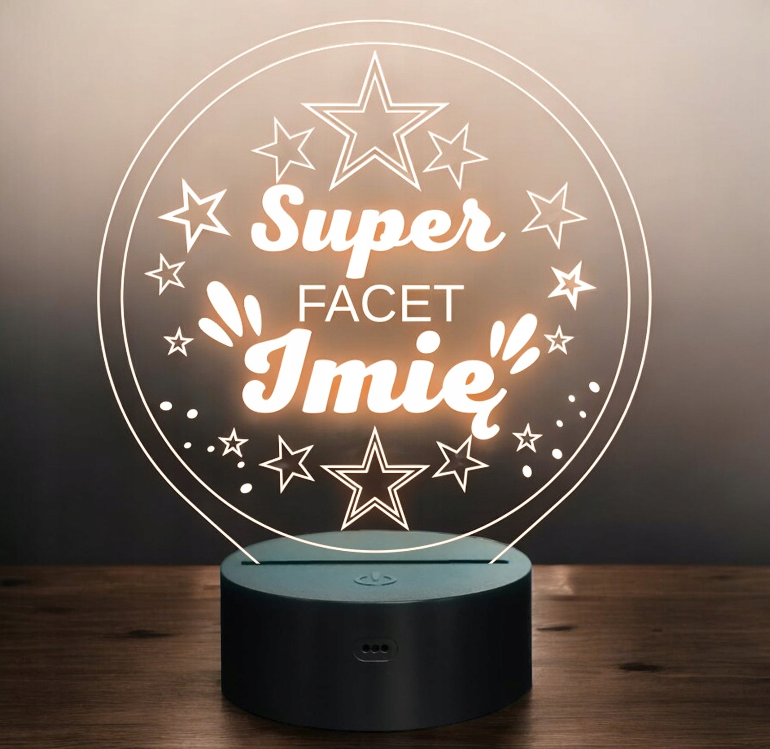 Lampka Nocna LED Statuetka Super Facet Dzień Mężczyzny na Prezent Grawer Lampka Nocna LED Statuetka Super Facet Dzień Mężczyzny na Prezent Grawer