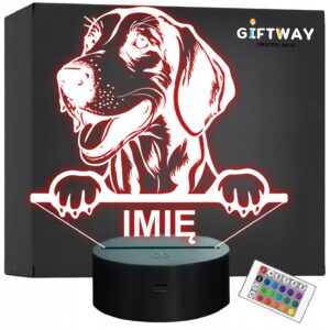 Lampka Nocna LED Foxhound Rasa Psa z Imieniem na Prezent
