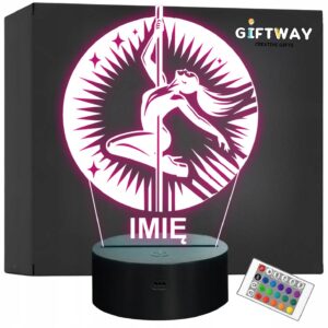 Lampka Nocna LED Statuetka Taniec na rurze Pole Dance na Prezent Grawer v.3