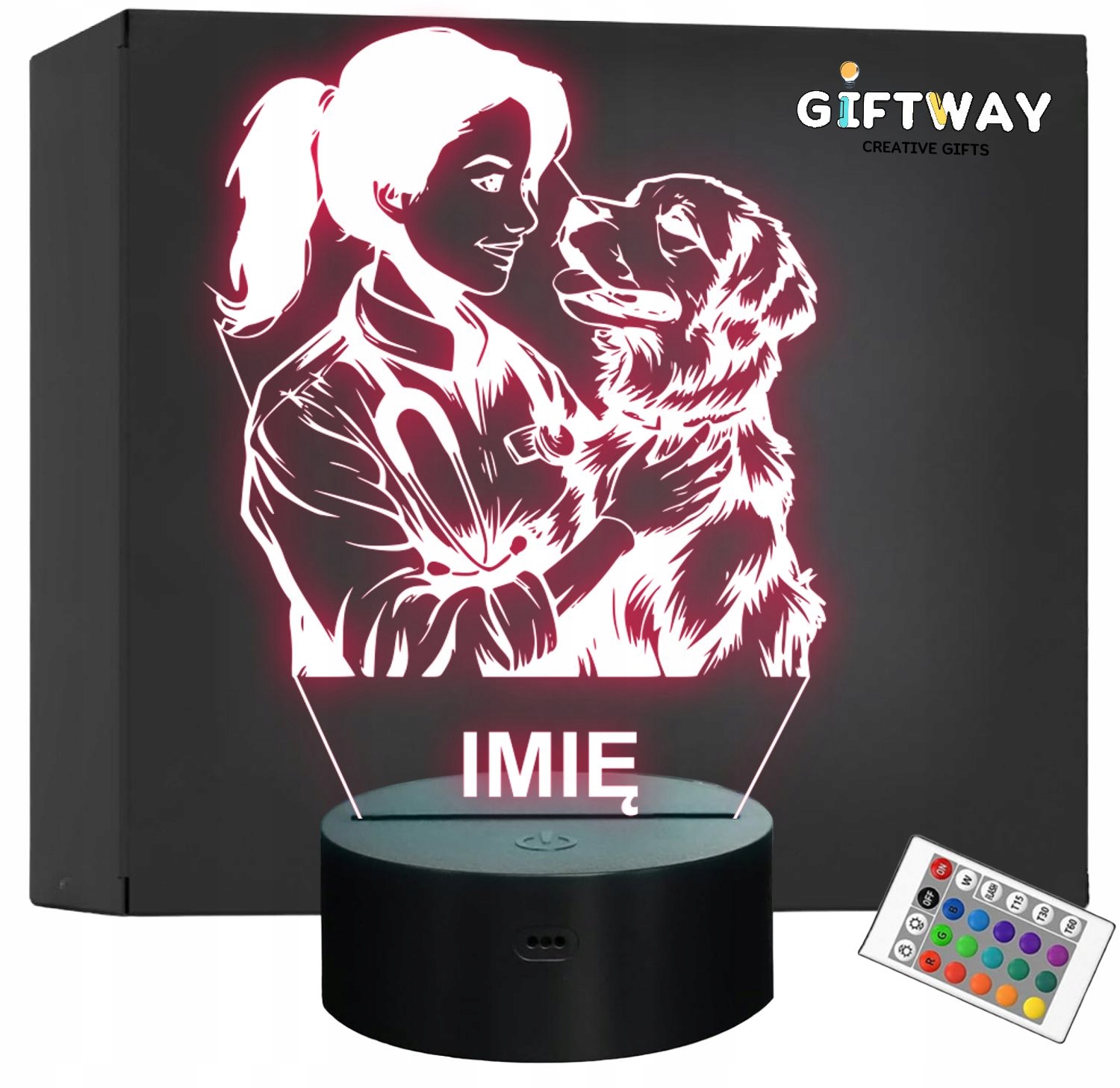 Lampka Nocna LED Imię Statuetka Zawód Weterynarz na Prezent Grawer Lampka Nocna LED Imię Statuetka Zawód Weterynarz na Prezent Grawer