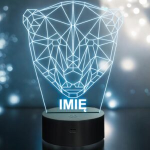 Lampka Nocna LED 3D Z Imieniem Grawer Niedźwiedź Niedźwiadek na Prezent