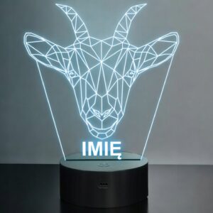 Lampka Nocna LED 3D Z Imieniem Grawer Koza Goat na Prezent Personalizowana