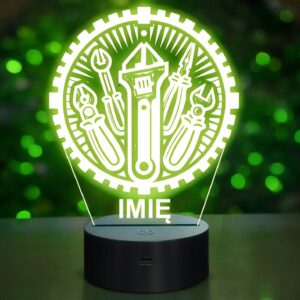 Lampka Nocna LED Statuetka Elektryk Narzędzia Zawód na Prezent Grawer v.3