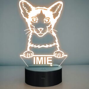 Lampka Nocna LED Oriental Bicolor Rasa Kota z Imieniem na Prezent