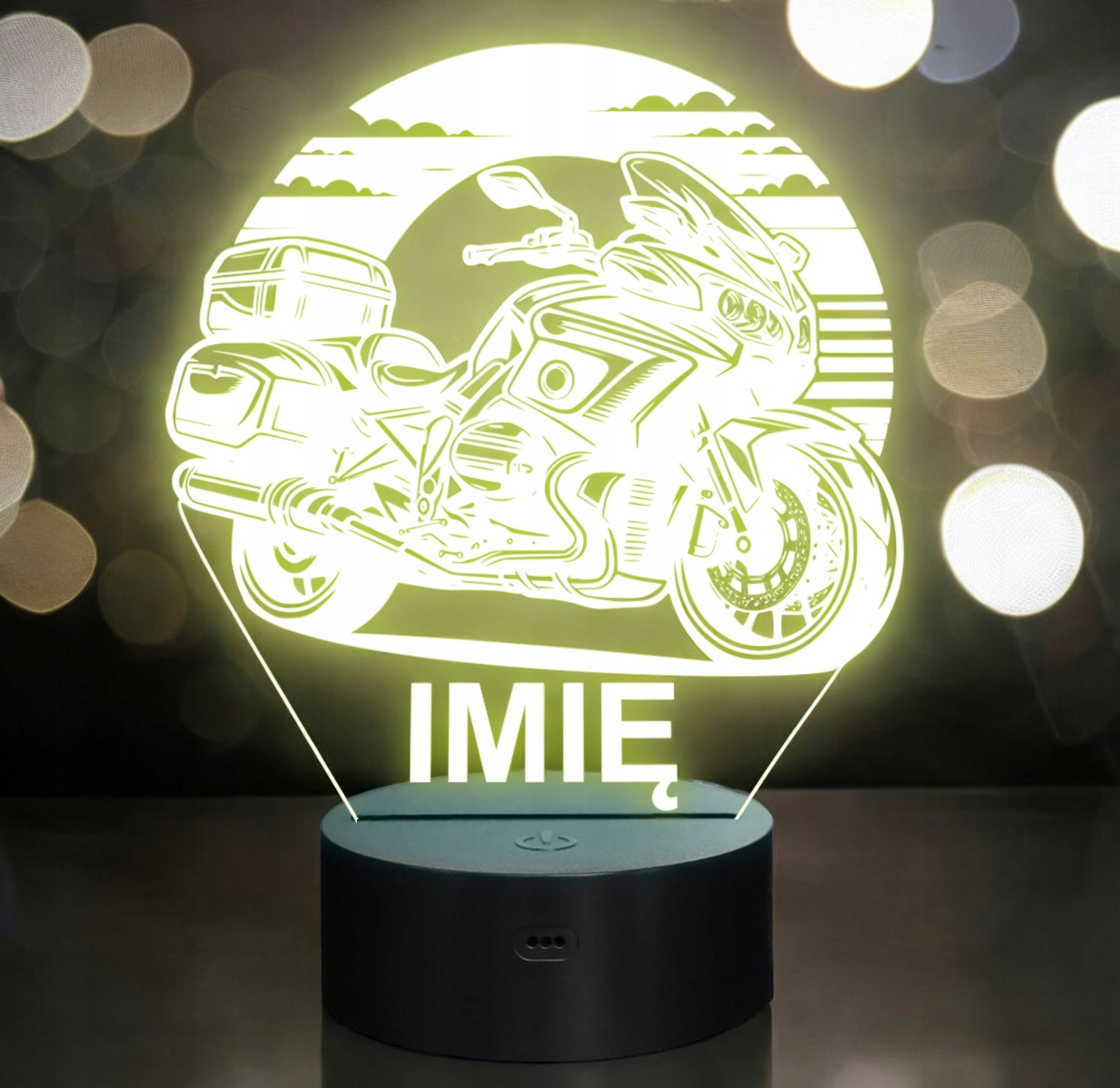 Lampka Nocna LED Imię Motocykl Motor Ścigacz na Prezent Grawer v.3 Lampka Nocna LED Imię Motocykl Motor Ścigacz na Prezent Grawer v.3