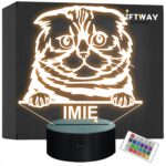 Lampka Nocna LED Foldex Rasa Kota z Imieniem na Prezent