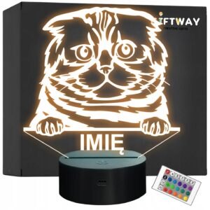 Lampka Nocna LED Foldex Rasa Kota z Imieniem na Prezent