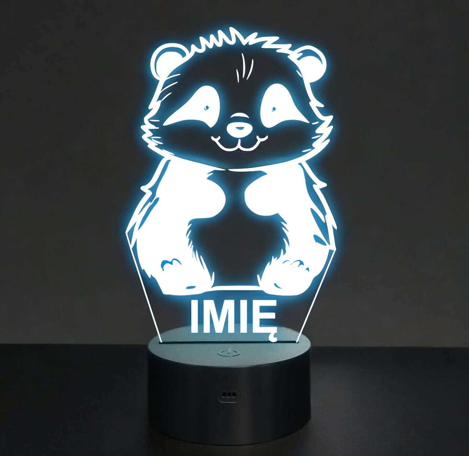 Lampka Nocna LED Z Imieniem Słodka Panda dla Dzieci na Prezent z Grawerem Lampka Nocna LED Z Imieniem Słodka Panda dla Dzieci na Prezent z Grawerem