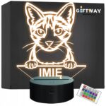 Lampka Nocna LED Kot egejski Rasa Kota z Imieniem na Prezent