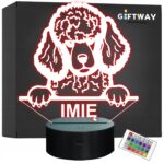 Lampka Nocna LED Pudel Rasa Psa z Imieniem na Prezent v.1