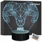 Lampka Nocna LED 3D Z Imieniem Grawer Baran Na Prezent