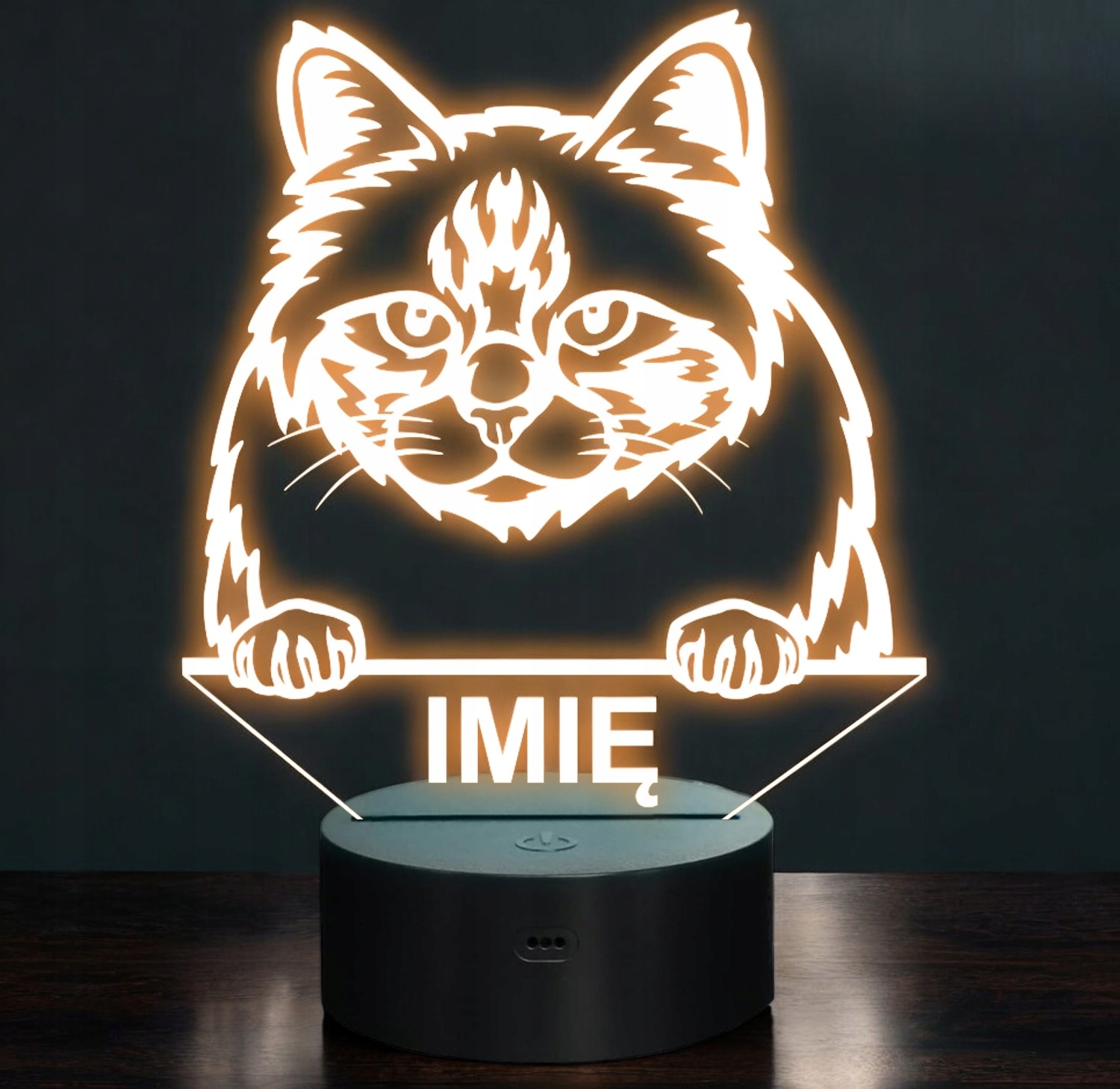 Lampka Nocna LED Birman Rasa Kota z Imieniem na Prezent Lampka Nocna LED Birman Rasa Kota z Imieniem na Prezent
