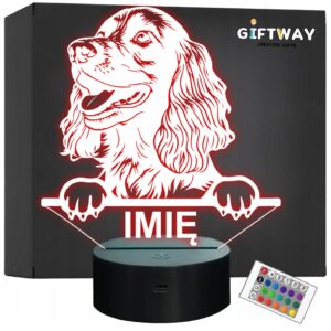 Lampka Nocna LED Boykin Spaniel Rasa Psa z Imieniem na Prezent