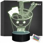 Lampka Nocna LED Imię Słodki Ramen Zupa Anime na Prezent Grawer