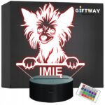 Lampka Nocna LED Grzywacz Chiński Rasa Psa z Imieniem na Prezent