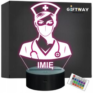 Lampka Nocna LED Statuetka Pielęgniarka Postać Zawód na Prezent Grawer v.4