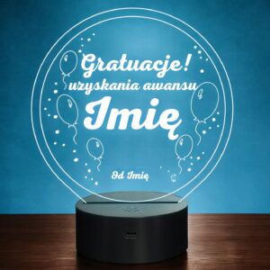 Lampka Nocna LED Statuetka Awans Praca Gratulacje na Prezent Grawer