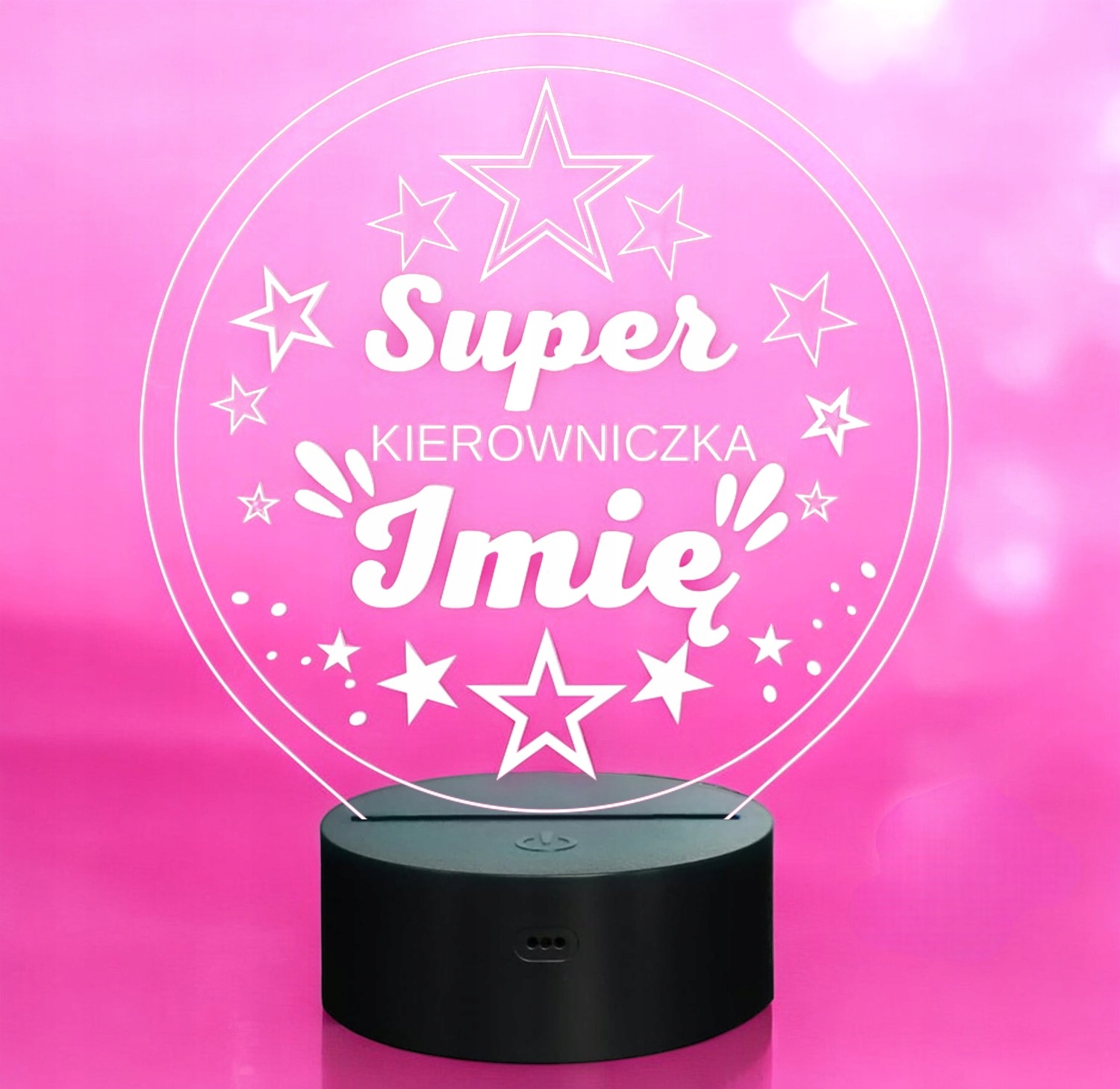 Lampka Nocna LED Statuetka Super Kierowniczka Praca na Prezent Grawer Lampka Nocna LED Statuetka Super Kierowniczka Praca na Prezent Grawer