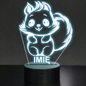 Lampka Nocna LED Z Imieniem Słodka Wiewiórka dla Dzieci na Prezent v.1
