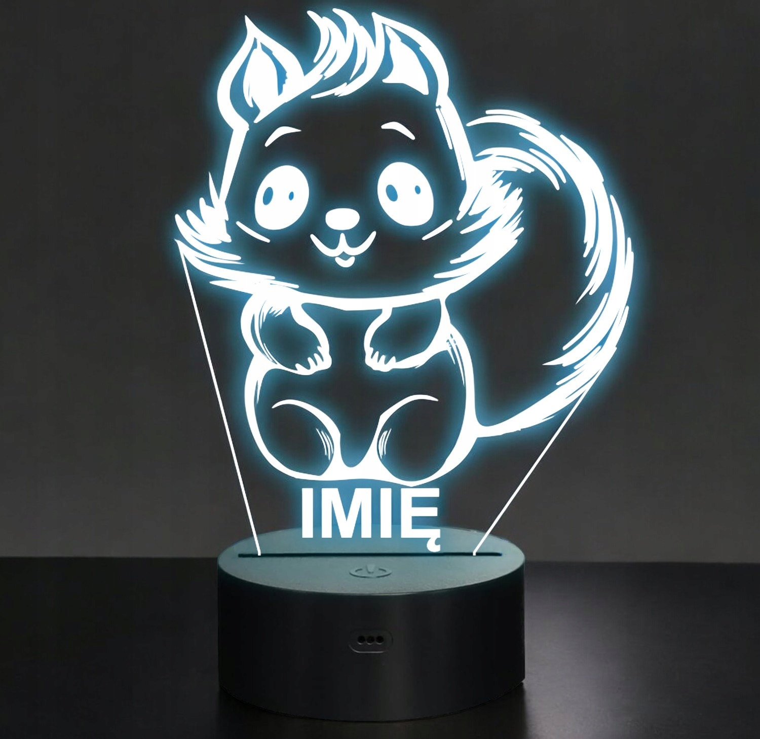 Lampka Nocna LED Z Imieniem Słodka Wiewiórka dla Dzieci na Prezent v.1 Lampka Nocna LED Z Imieniem Słodka Wiewiórka dla Dzieci na Prezent v.1