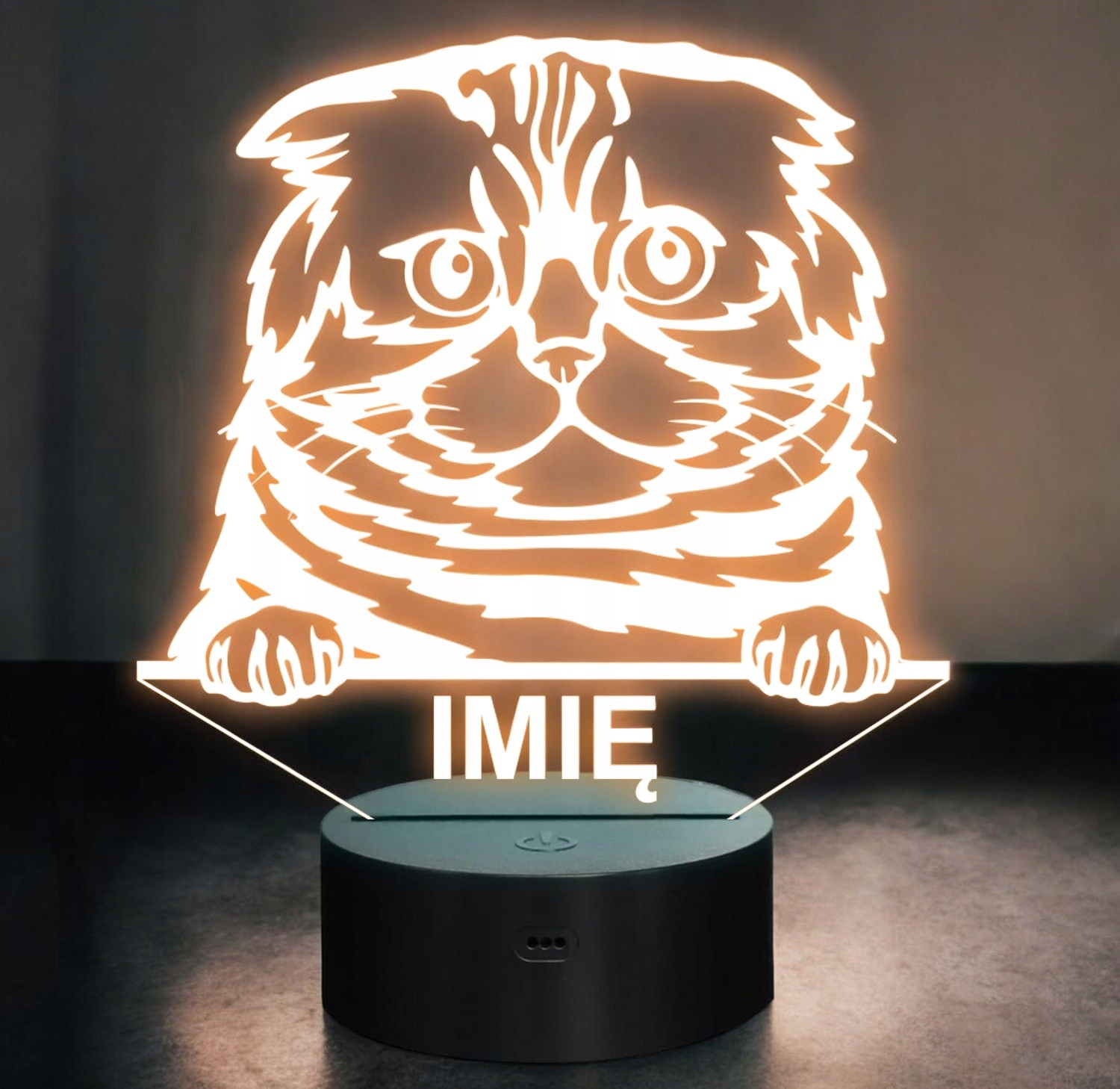 Lampka Nocna LED Foldex Rasa Kota z Imieniem na Prezent Lampka Nocna LED Foldex Rasa Kota z Imieniem na Prezent