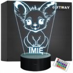 Lampka Nocna LED Z Imieniem Słodki Zając dla Dzieci na Prezent Grawer