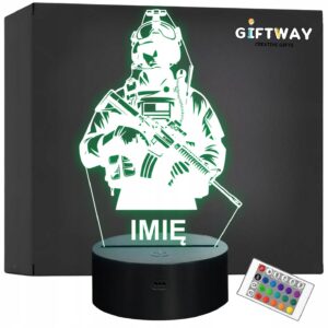 Lampka Nocna LED Statuetka Żołnierz Wojskowy Zawód na Prezent Grawer v.3