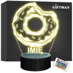 Lampka Nocna LED Imię Statuetka Fast Food Donut Pączek na Prezent Grawer