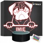 Lampka Nocna LED Mops Rasa Psa z Imieniem na Prezent v.2