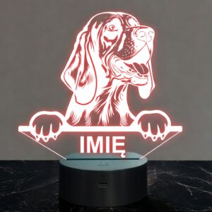 Lampka Nocna LED Bloodhound Rasa z Imieniem na Prezent