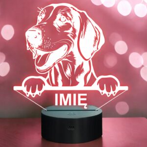 Lampka Nocna LED Foxhound Rasa Psa z Imieniem na Prezent