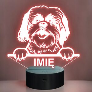 Lampka Nocna LED Shih tzu Rasa Psa z Imieniem na Prezent