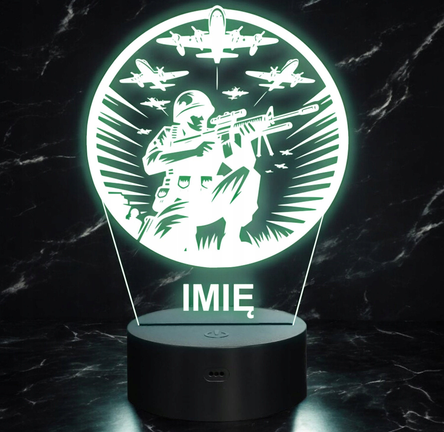 Lampka Nocna LED Statuetka Żołnierz Wojskowy Zawód na Prezent Grawer v.1 Lampka Nocna LED Statuetka Żołnierz Wojskowy Zawód na Prezent Grawer v.1