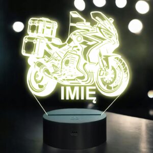 Lampka Nocna LED Imię Motocykl Motor Ścigacz na Prezent Grawer v.5