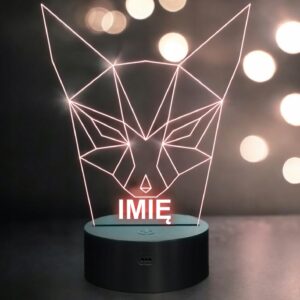 Lampka Nocna LED 3D Z Imieniem Grawer Lis Lisek na Prezent Personalizowana
