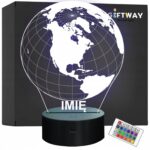 Lampka Nocna LED Z Imieniem Grawer Globus Ziemia Planeta Geografia