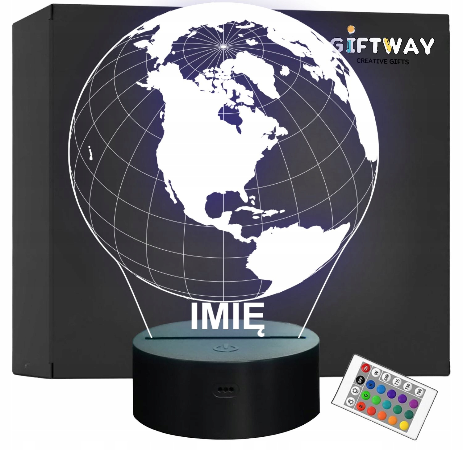 Lampka Nocna LED Z Imieniem Grawer Globus Ziemia Planeta Geografia Lampka Nocna LED Z Imieniem Grawer Globus Ziemia Planeta Geografia