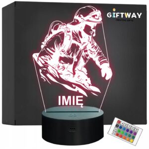 Lampka Nocna LED Imię Statuetka Zawód Strażak Prezent Grawer