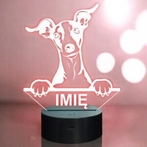 Lampka Nocna LED Charcik włoski Rasa Psa z Imieniem na Prezent