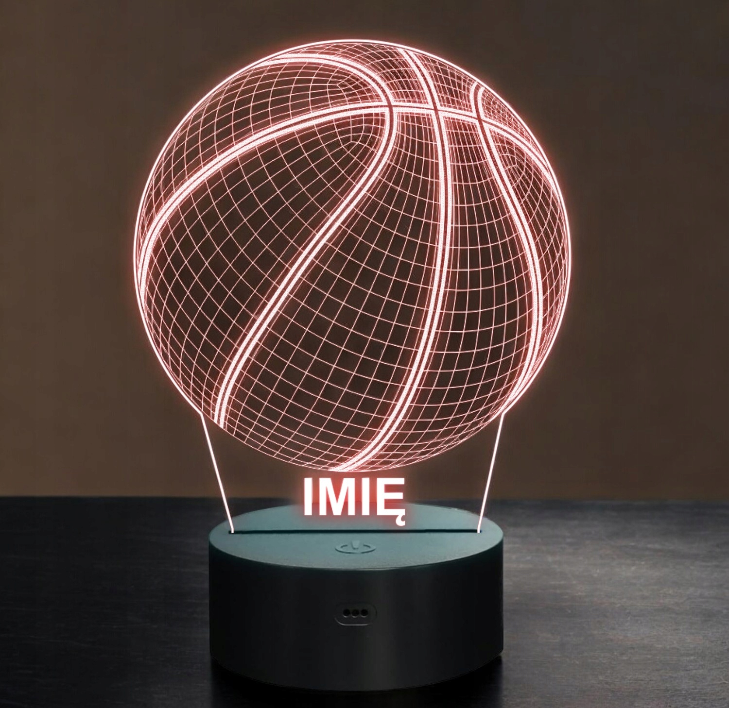 Lampka Nocna LED Piłka do Koszykówki Kosza z Imieniem Prezent Grawer Lampka Nocna LED Piłka do Koszykówki Kosza z Imieniem Prezent Grawer