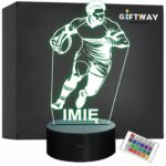 Lampka Nocna LED Z Imieniem Grawer Rugbista Rugby Sport na Prezent v.1