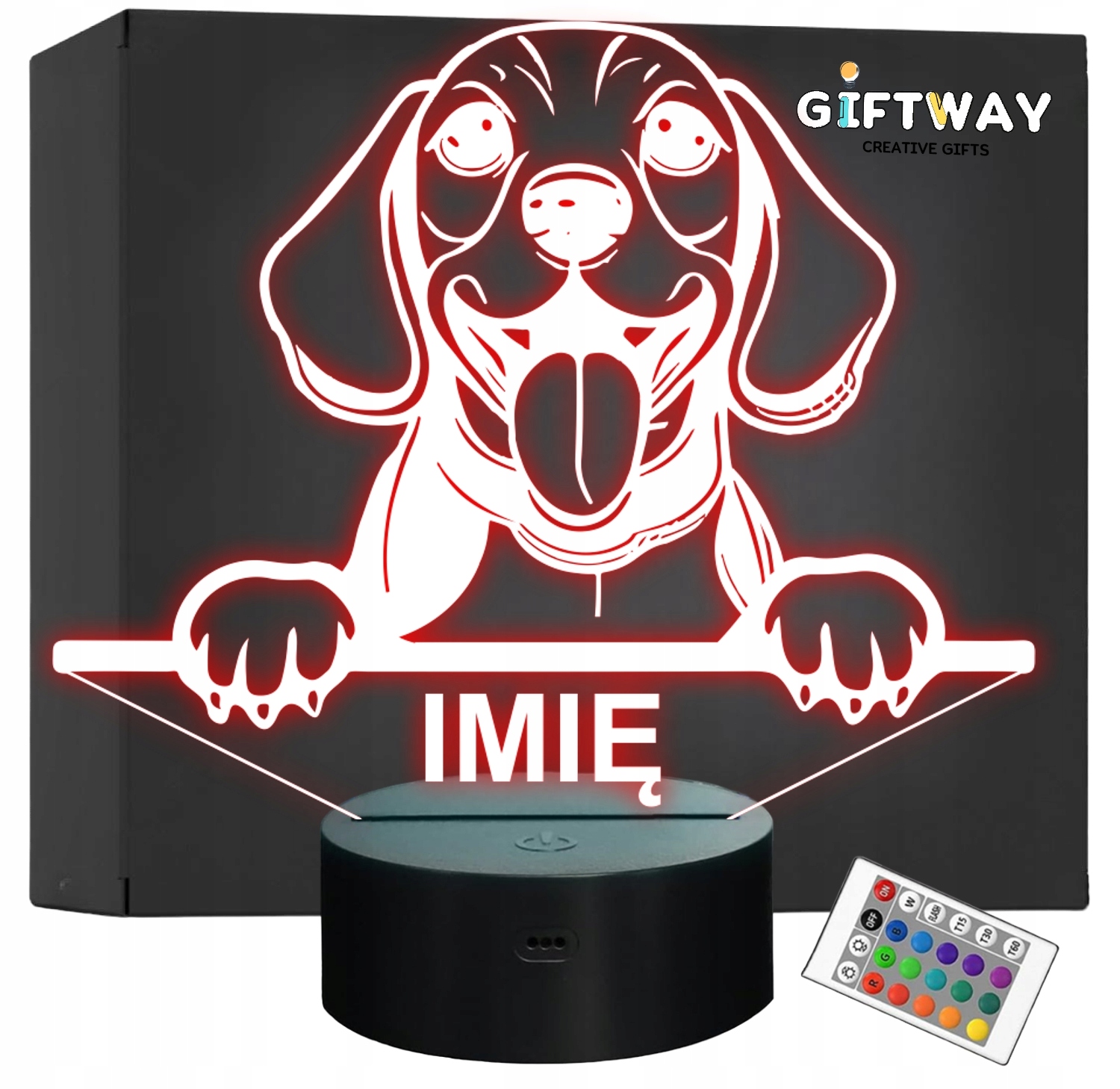 Lampka Nocna LED Pies Beagle Rasa z Imieniem na Prezent v.2 Lampka Nocna LED Pies Beagle Rasa z Imieniem na Prezent v.2