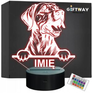 Lampka Nocna LED Rhodesian ridgeback Rasa Psa z Imieniem na Prezent