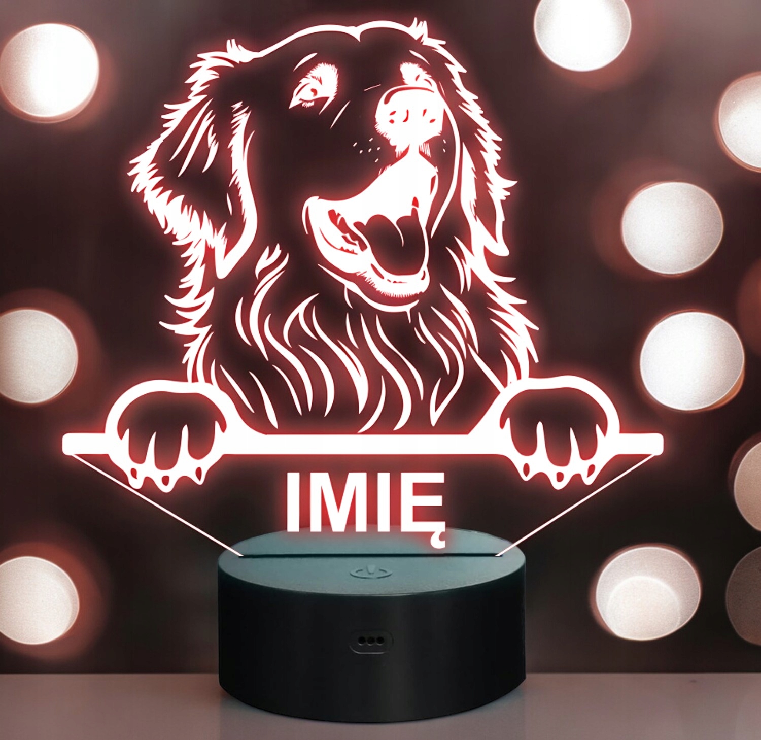 Lampka Nocna LED Pirenejski pies górski Rasa Psa z Imieniem na Prezent Lampka Nocna LED Pirenejski pies górski Rasa Psa z Imieniem na Prezent