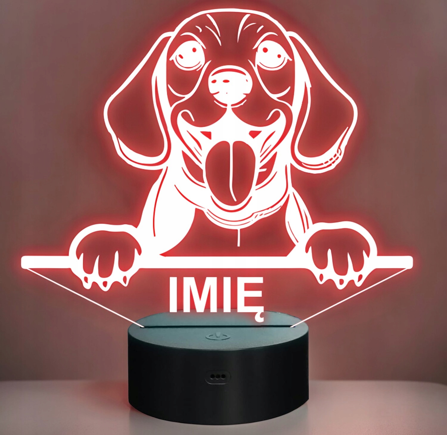 Lampka Nocna LED Pies Beagle Rasa z Imieniem na Prezent v.2 Lampka Nocna LED Pies Beagle Rasa z Imieniem na Prezent v.2