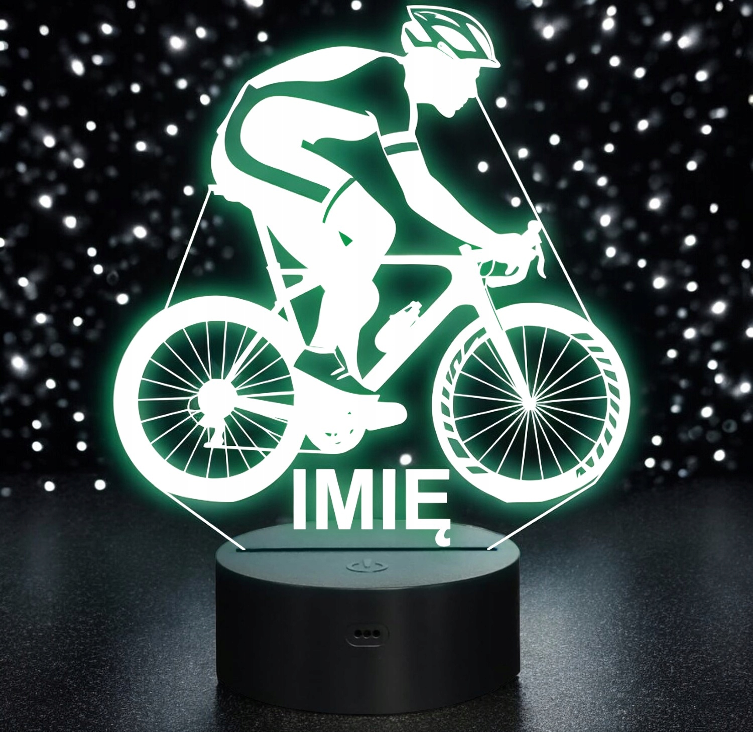 Lampka Nocna LED Z Imieniem Rowerzysta Kolarz Rower Sport na Prezent Lampka Nocna LED Z Imieniem Rowerzysta Kolarz Rower Sport na Prezent
