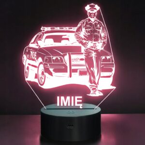 Lampka Nocna LED Imię Statuetka Zawód Policja Prezent Grawer